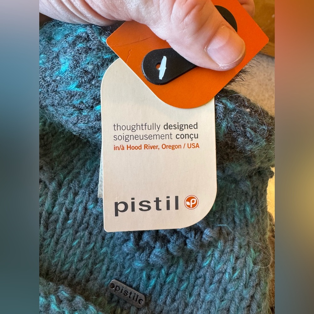 NWT Pistil Winter Hat Teal Blue with Pom Pom - Picture 4 of 8